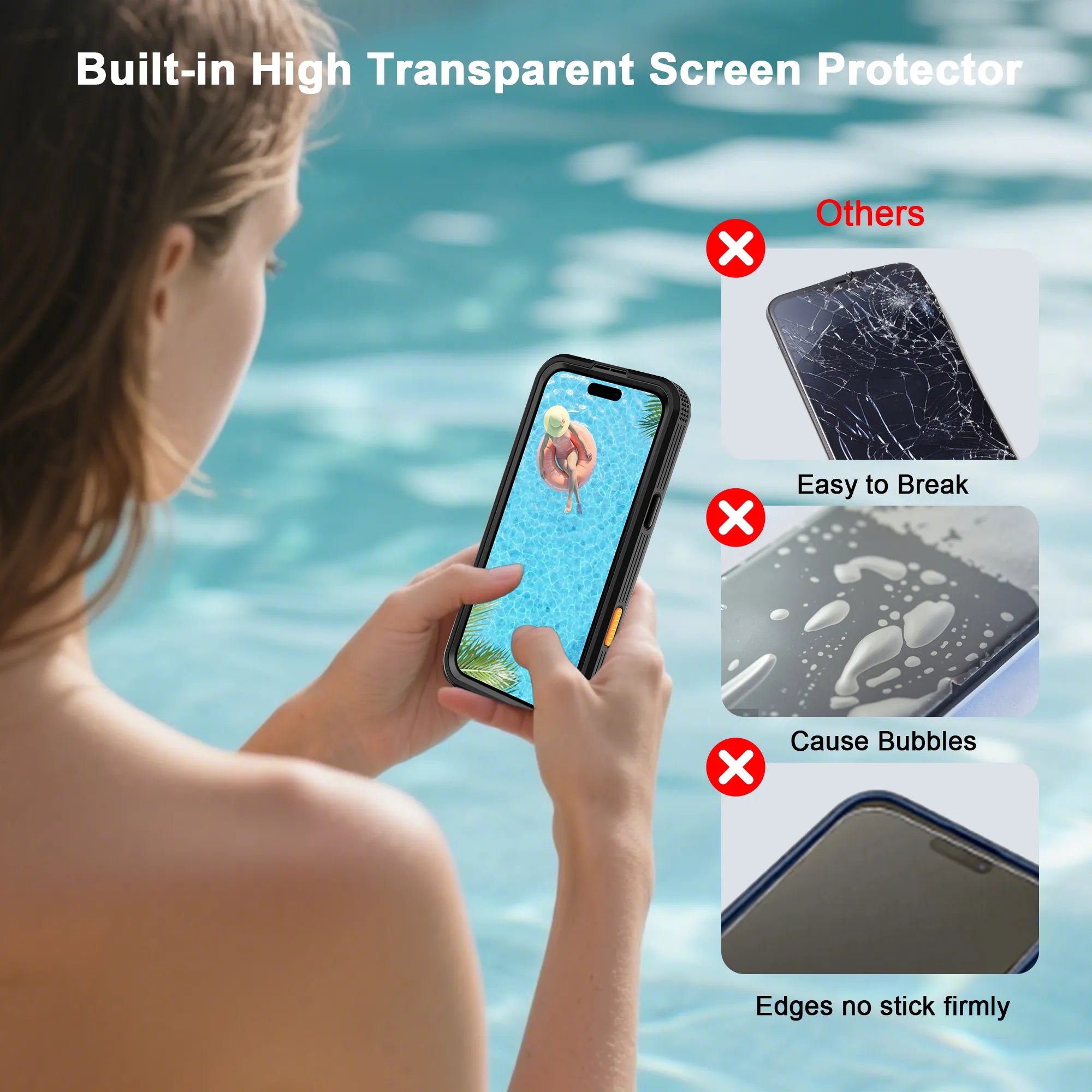 ShellBox Case Waterproof Case for iPhone 17 Pro, 360 Full Body Shockproof Cover with Screen & Camera Lens Protector