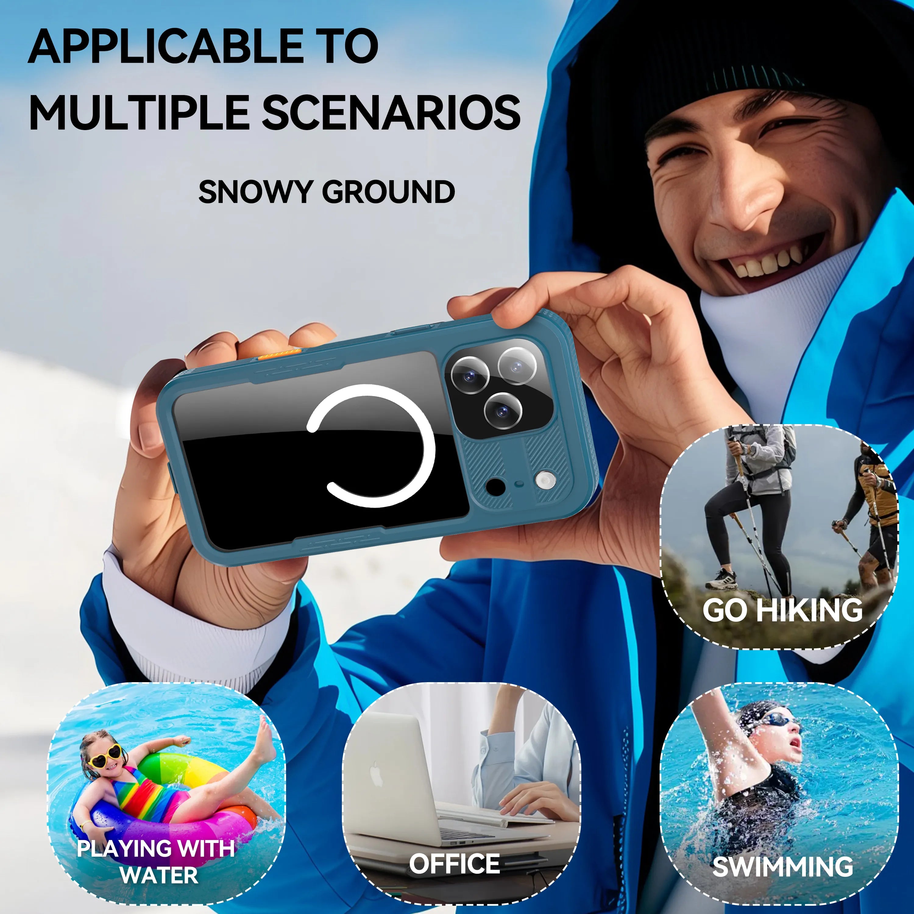 ShellBox Case for iPhone 17 Pro Max, IP68 Waterproof Full Body Protection with Built-in Screen Protector, Military Grade Underwater Phone Cover