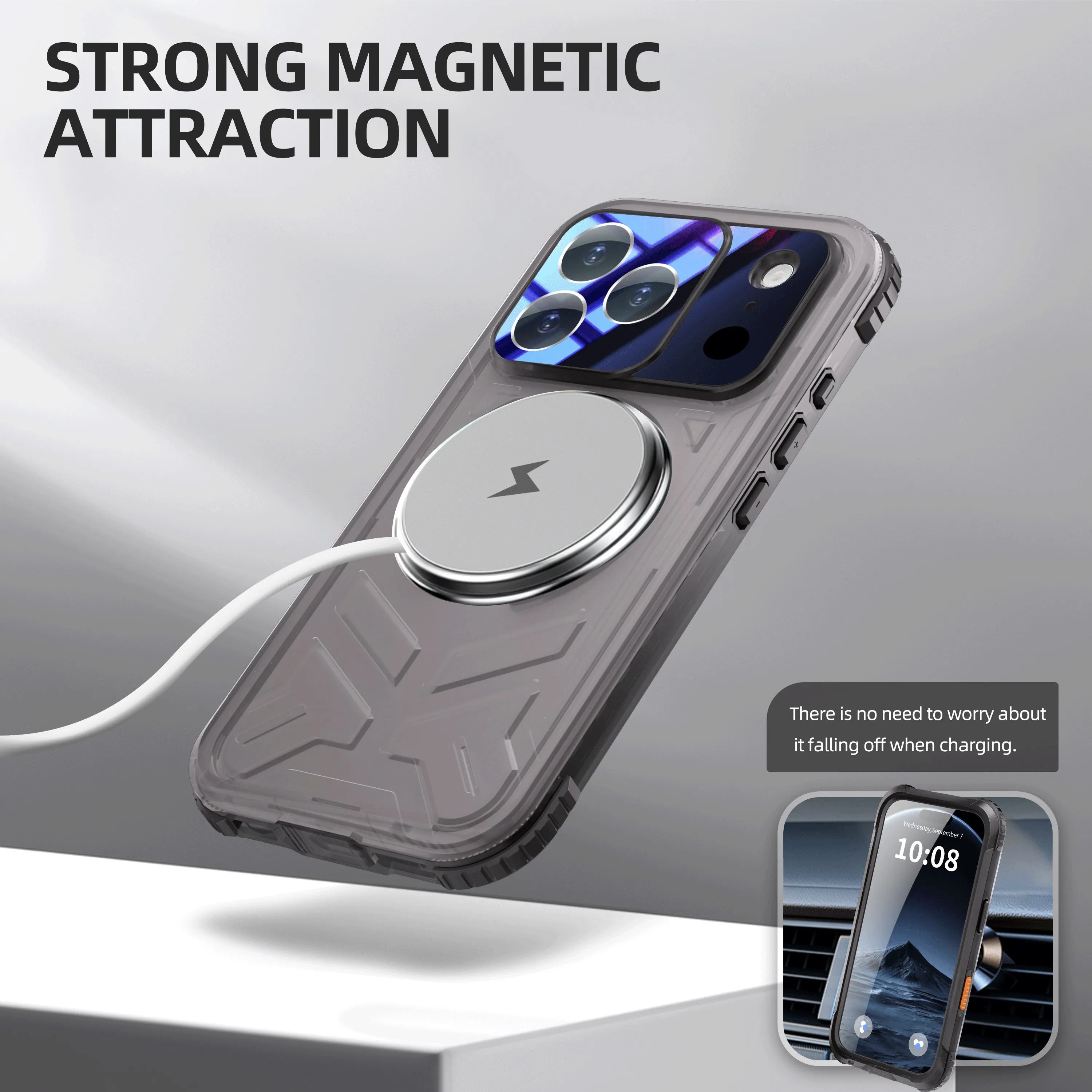 ShellBox Case Waterproof Case for iPhone 17 Pro – Full Body Protective Cover with Screen & Lens Protector, Frosted Black